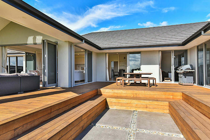 sunken patio area on award winning, high quality home