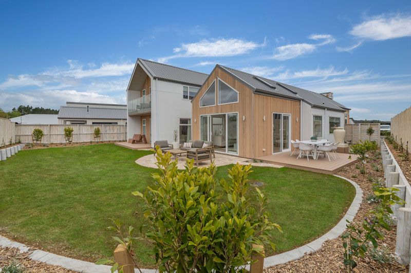 Gorgeous mediterranean inspired home with western red cedar cladding and James Hardie Oblique Caldding, Precision Homes showhome