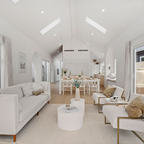 38 Te Rata Boulevard, Family room with skylights and arched window seat